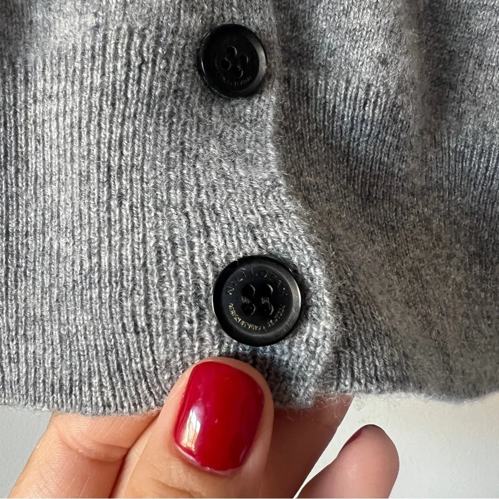 NILI LOTAN March Cashmere Cardigan XS Chic Gray Luxury Knit